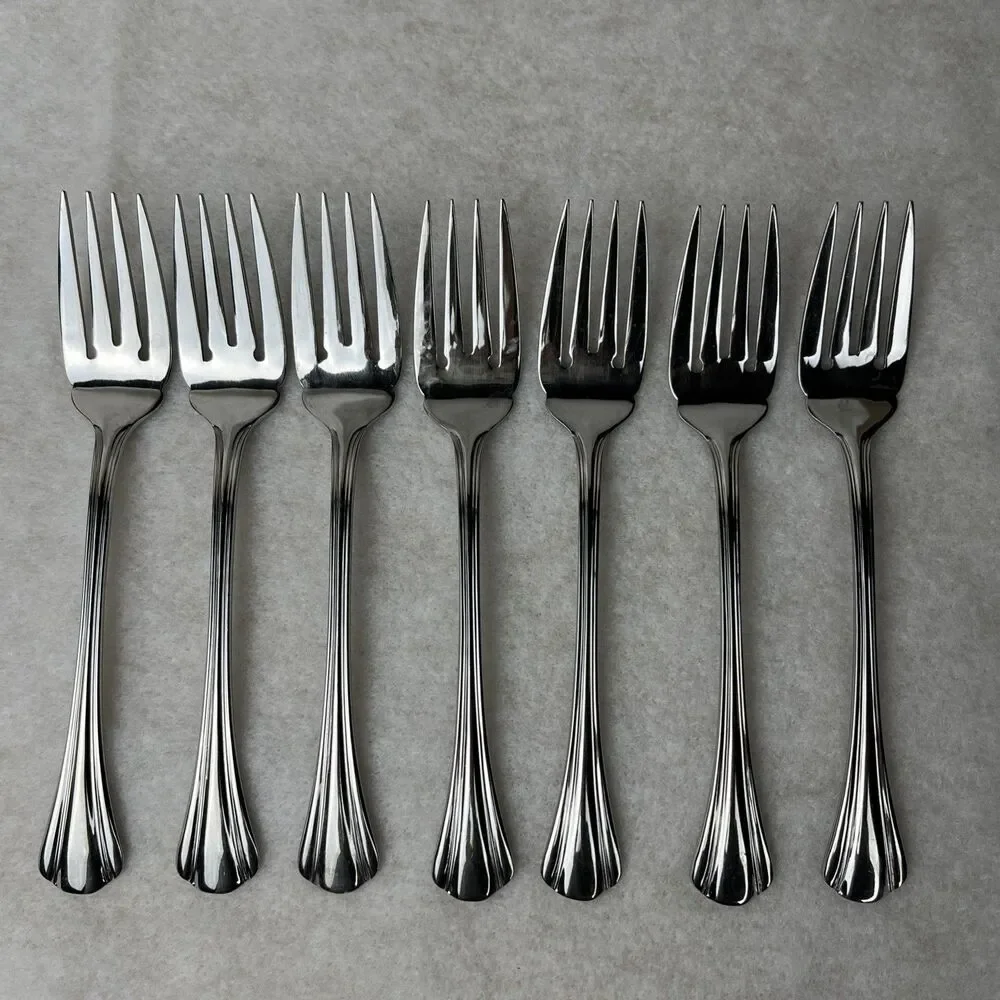 Lot Of 7 Pfaltzgraff MARGATE Dessert Salad Forks Stainless‎ Flatware